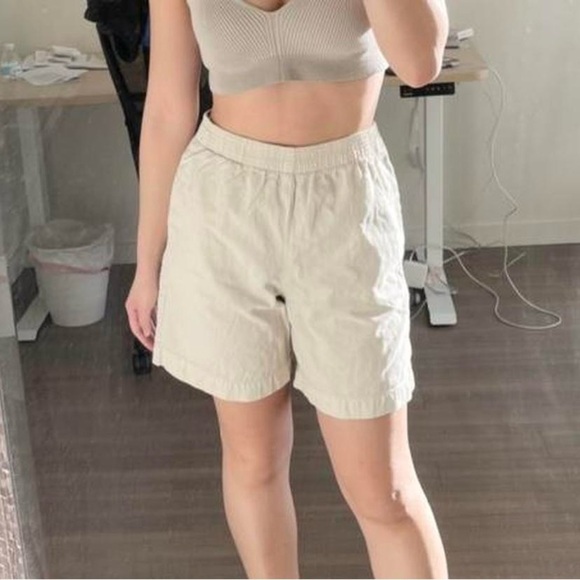 Aritzia Wilfred Free Nova 7" Boxer Shorts High Rise waist Linen Cotton Size XS - Picture 4 of 15